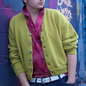 BEAUTIFUL Antique 1950s Mustard Sweater 100% Wool